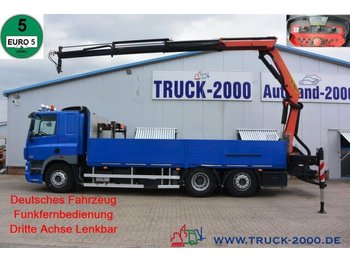Dropside/ Flatbed truck, Crane truck DAF CF85.410 Palfinger PK22002 Lenkachse Intarder: picture 1