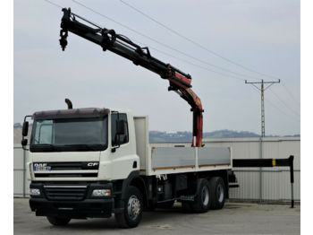 Dropside/ Flatbed truck DAF CF 85.380 Pritsche 6,60 m + KRAN / 6x4!: picture 1