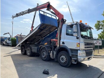 Tipper, Crane truck DAF CF 85.410 8x4 KIPPER + KRAN PALFINGER PK 20002 (4x) - 3 way tipper / bordmatic 2 sides - 2 hydr. klappen: picture 1