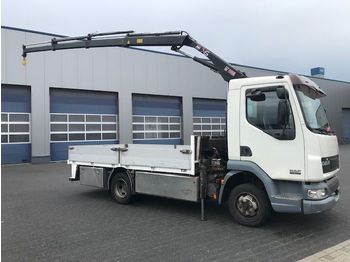 Dropside/ Flatbed truck DAF LF45-150, HIAB 055 - 03 DUO: picture 1