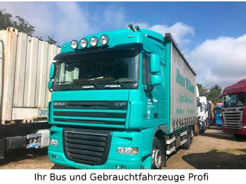 Curtainsider truck DAF XF 105. 410 Atlas Kran 100.1 Euro 5 (460,440): picture 1