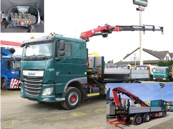 Dropside/ Flatbed truck, Crane truck DAF XF 440 6x2 Wechselfahrgestell Funk+Winde: picture 1