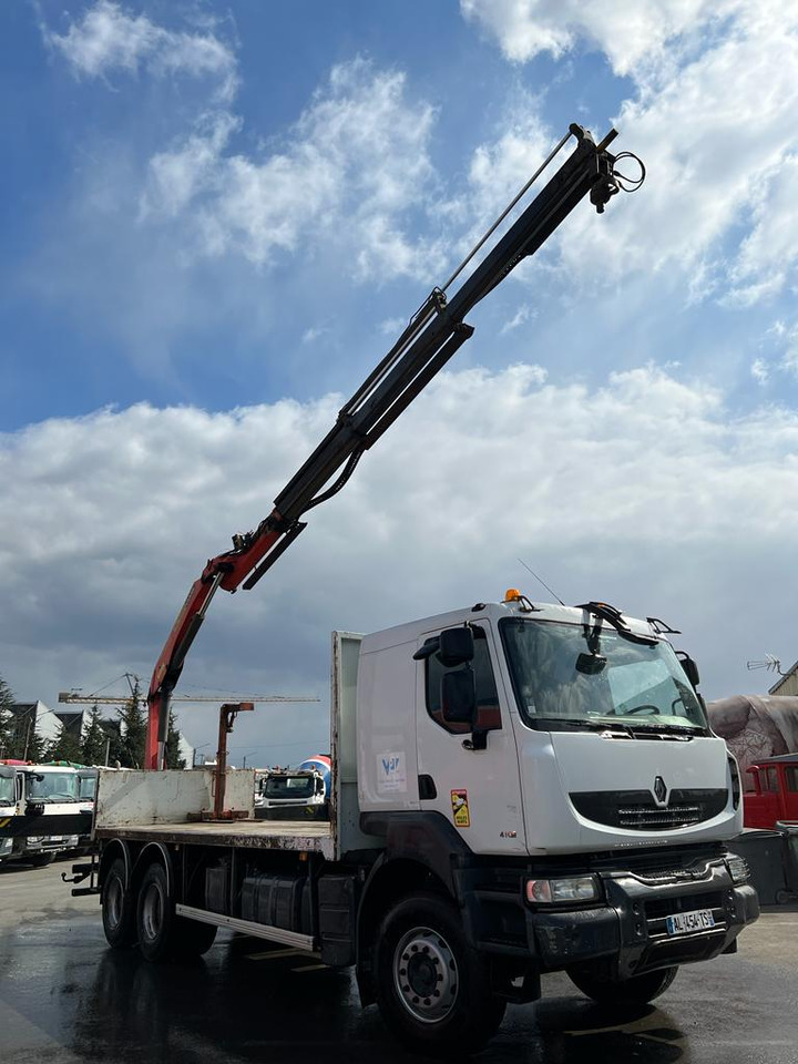Dropside/ Flatbed truck Camion grue Renault 410 AL-454-TS