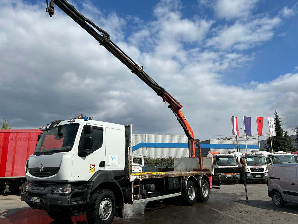 Dropside/ Flatbed truck Camion grue Renault 410 AL-454-TS