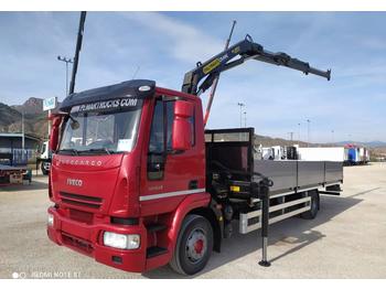 Dropside/ flatbed truck IVECO EUROCARGO ML 120E22 GRUA CAJA FIJA