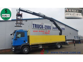 Dropside/ flatbed truck MAN TGM 18.290 Hiab XS 122 Fernbedienung 1.Hand AHK