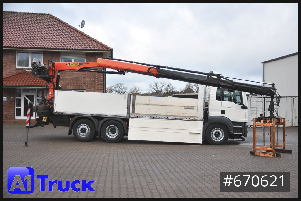 Dropside/ Flatbed truck MAN TGS 26.440,  Kran PK20.501L Lenkachse,