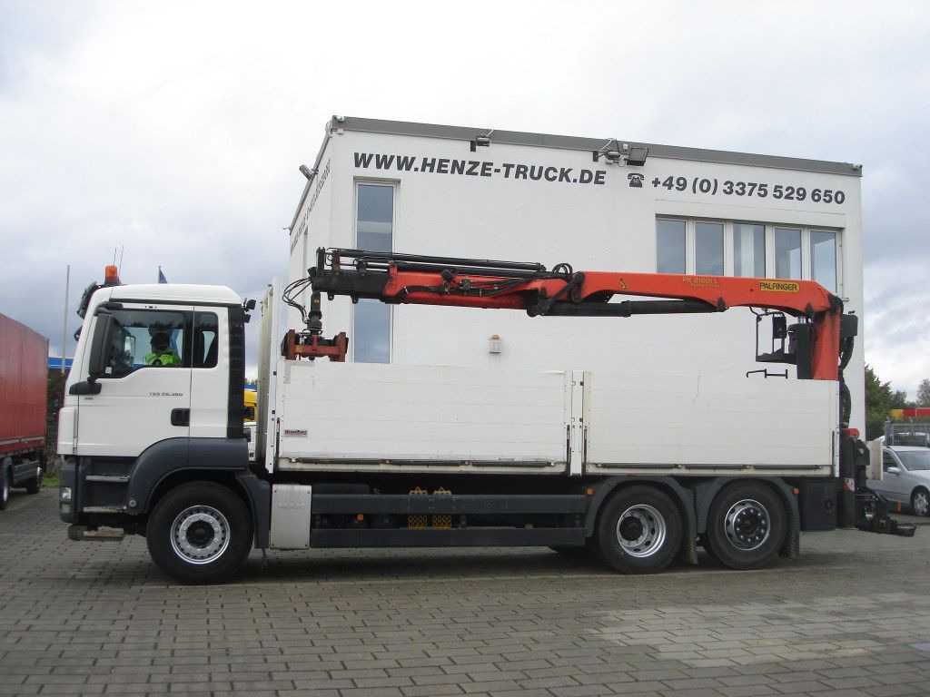 Dropside/ Flatbed truck MAN TG-S 26.360 6x2-2 BL Pritsche Heckkran Palfinger