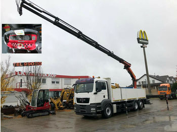Dropside/ flatbed truck MAN TG-S 26.360 6x2-2 BL Pritsche Heckkran faltbar,