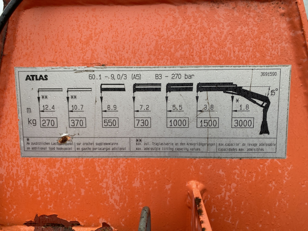 Dropside/ Flatbed truck Mercedes-Benz 815 / Atlas-Faltkran