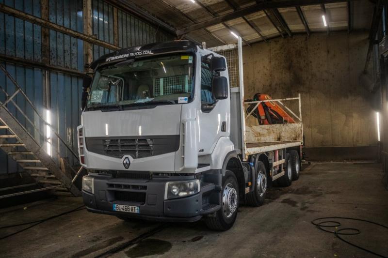 Dropside/ Flatbed truck Renault KERAX 380DXI-8x4+PK18TM/3EXT