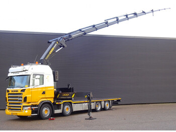 Dropside/ flatbed truck Scania R440 8x2*4 / PALFINGER PK 44002 CRANE / KRAN