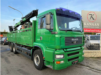 Dropside truck MAN 26.460 TGA Palfinger Baustoffkran