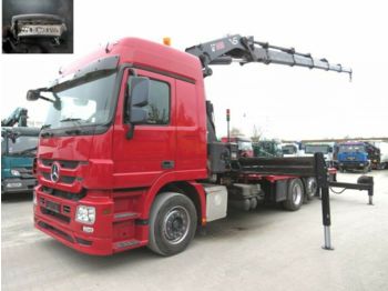 Dropside truck Mercedes-Benz Actros 2544 L6x2 Pritsche Kran Hiab XS477, 47m/t