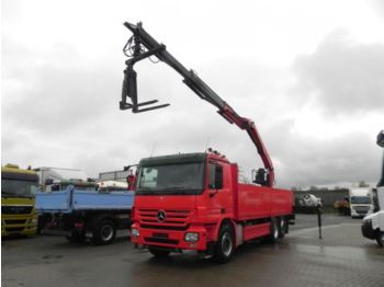 Dropside truck Mercedes-Benz Actros 2641 L 6x2 Pritsche Heckkran Palfinger, L