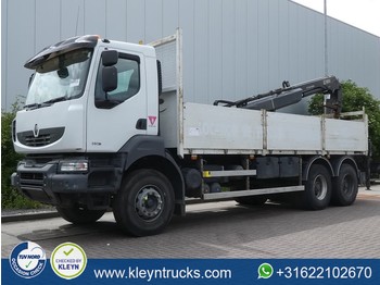 Dropside truck Renault KERAX 380 6x4 hiab 166b-3 hd