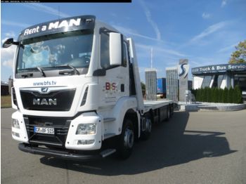 Flatbed truck MAN TGS 35.420 8x2-6 BL Plateau, Junghanns RAMPENFAH