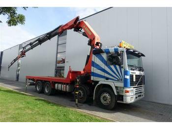 Flatbed truck Volvo F12.400 8X2 PALFINGER PK45000 MANUAL FULL STEEL