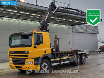 Hook lift truck DAF CF85.410 6X2 HIAB 195-3 Kran Crane ADR Lift+Lenkachse Euro 5