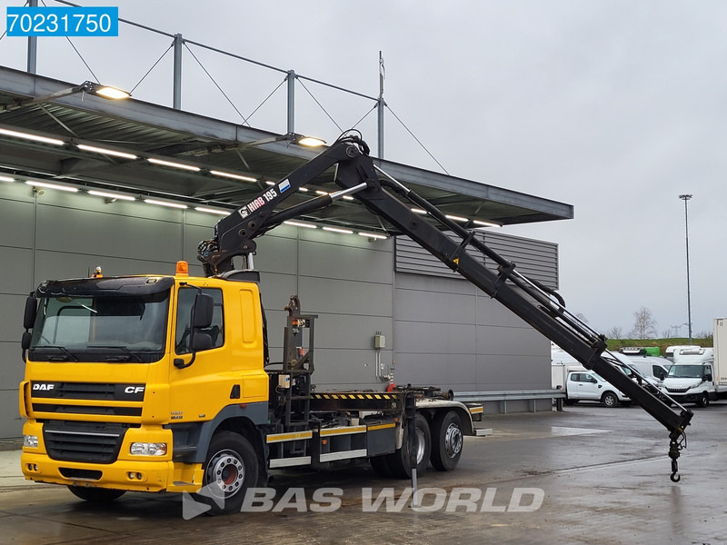 Hook lift truck DAF CF85.410 6X2 HIAB 195-3 Kran Crane ADR Lift+Lenkachse Euro 5