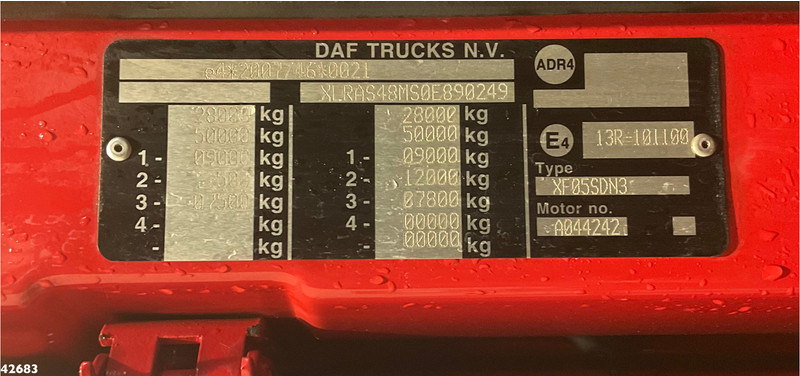Hook lift truck DAF FAS 105 XF 410 VDL haakarmsysteem