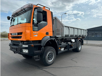 Hook lift truck Iveco Trakker 360 E5 4x4  Abroller + Kran Hydraulik + 