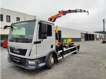 Hook lift truck MAN TGL 12.250 City-Abroller Container + Palfinger PK5001 Remote