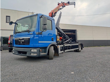 Hook lift truck MAN TGL 12.250 Container kraan Palfinger PK8501