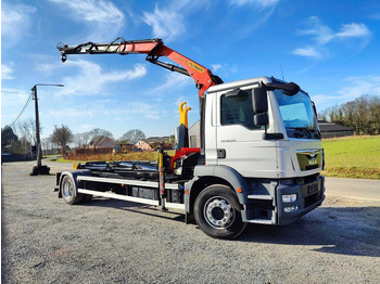 Hook lift truck MAN TGM 18.290 Container + Palfinger PK13001