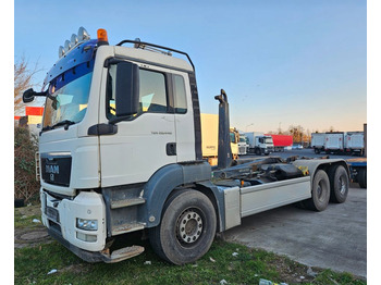 Hook lift truck MAN TGS 26.440 6x4 Hakenabroller Meiller Blatt/Blatt 