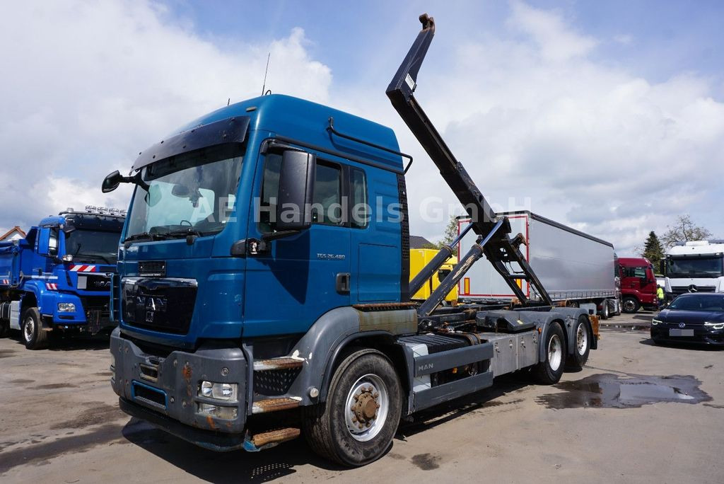 Hook lift truck MAN TGS 26.480 6x4H BL Meiller *Retarder/Lenk+Lift