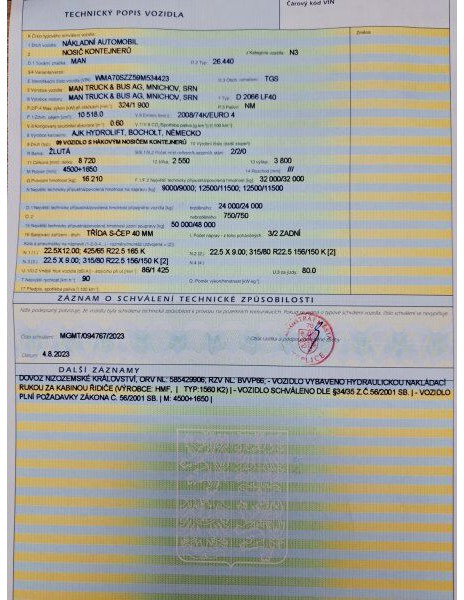 Hook lift truck MAN TGS 33.440