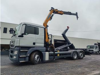 Hook lift truck MAN TGX 26.400 Euro5 containersysteem kraan Effer 145 remote