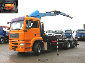 Hook lift truck MAN TG-A 26.360 6x2 Abrollkipper mit Kran Funk 