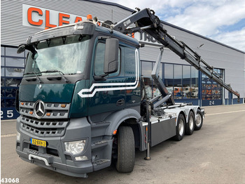 Hook lift truck Mercedes-Benz Arocs 3251 8x4 Euro 6 Hiab 28 Tonmeter laadkraan