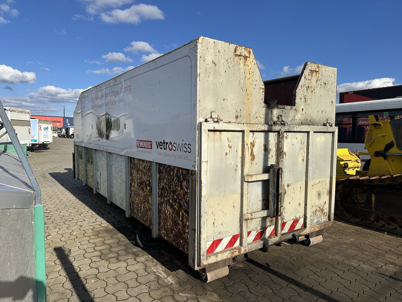 Hook lift truck Palfinger Glas Kran Mulde PK 16502