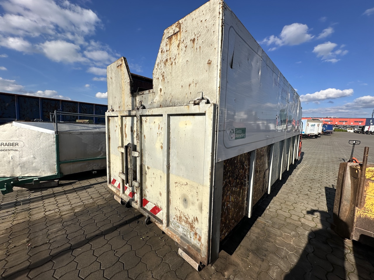 Hook lift truck Palfinger Glas Kran Mulde PK 16502