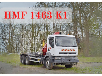 Hook lift truck Renault KERAX 370 * ABROLLKIPPER *HMF 1463 K1 / 6x4 *TOP 