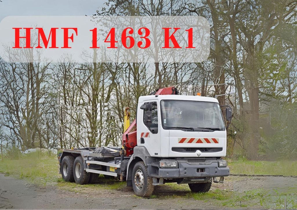 Hook lift truck Renault KERAX 370 * ABROLLKIPPER *HMF 1463 K1 / 6x4 *TOP