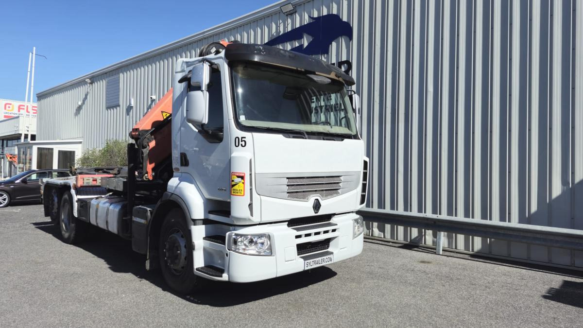 Hook lift truck Renault Premium avec grue PALFINGER PK 18000