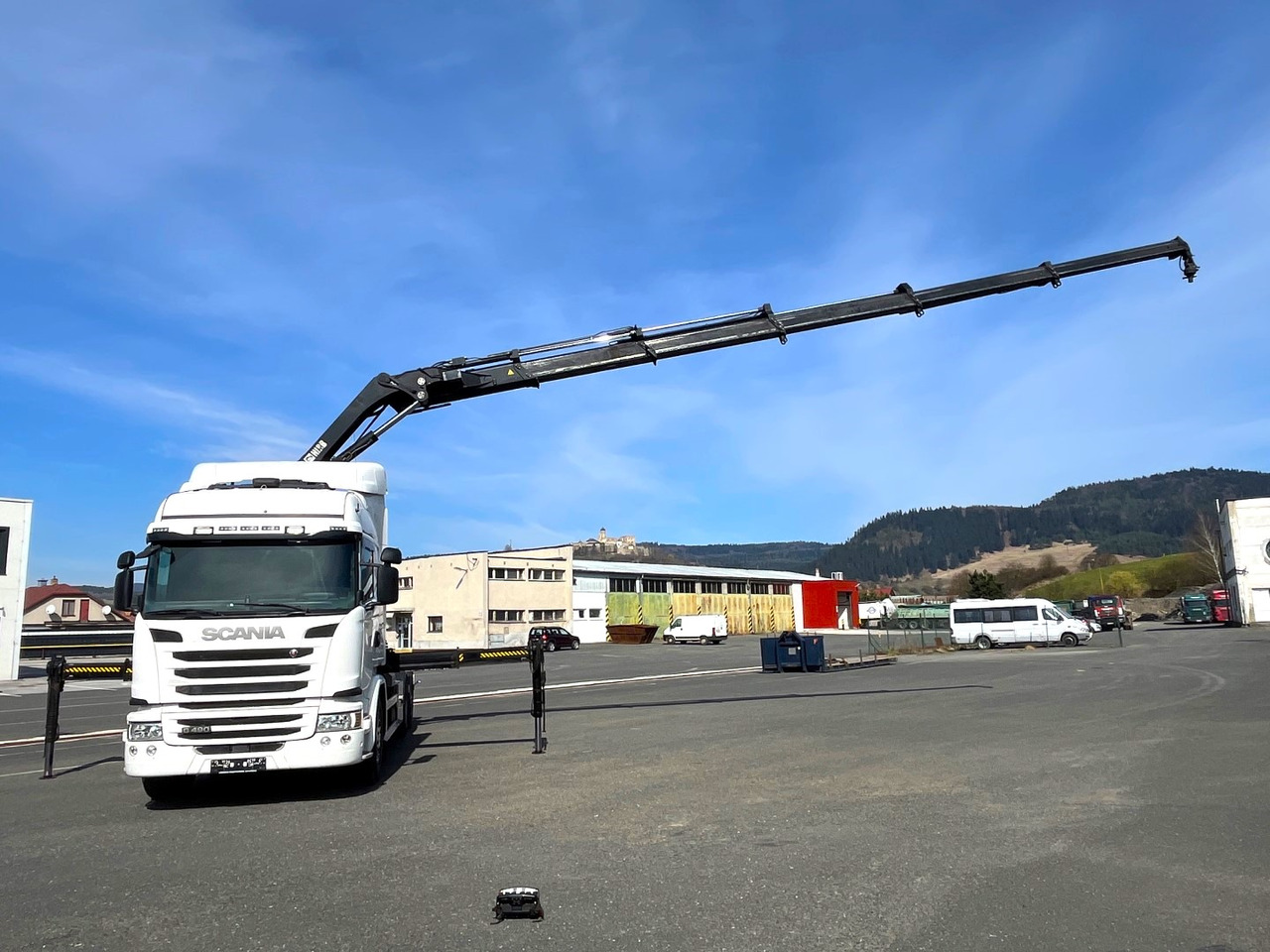 Hook lift truck SCANIA G490, 10/2015, 6x2, Crane hook lift, Hiab 244 - 5 Hipro + RC