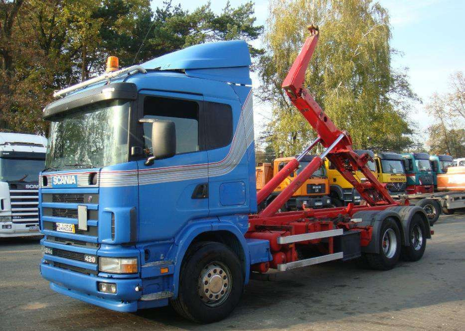 Hook lift truck Scania 124G420 6X2 HAKOWIEC