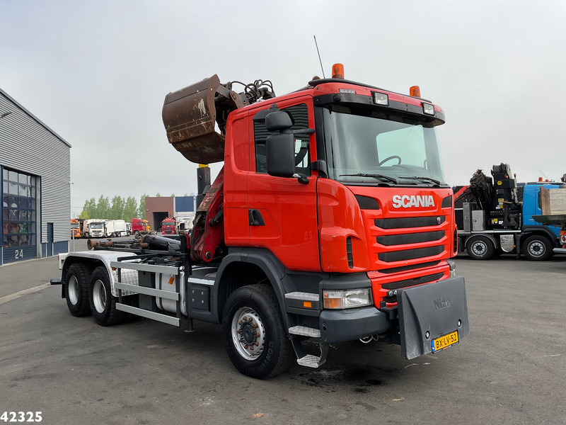 Hook lift truck Scania G 400 6x6 HMF 16 ton/meter Z-kraan Full steel