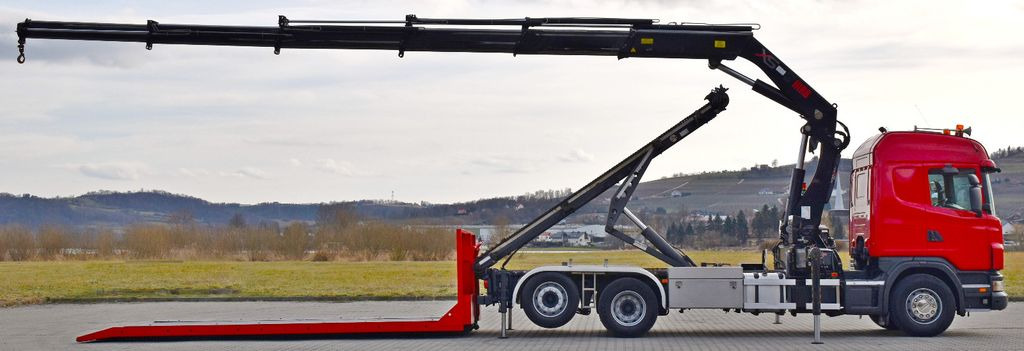 Hook lift truck Scania G 400 * Abschleppwagen 6,40m* KRAN + FUNK * TOP