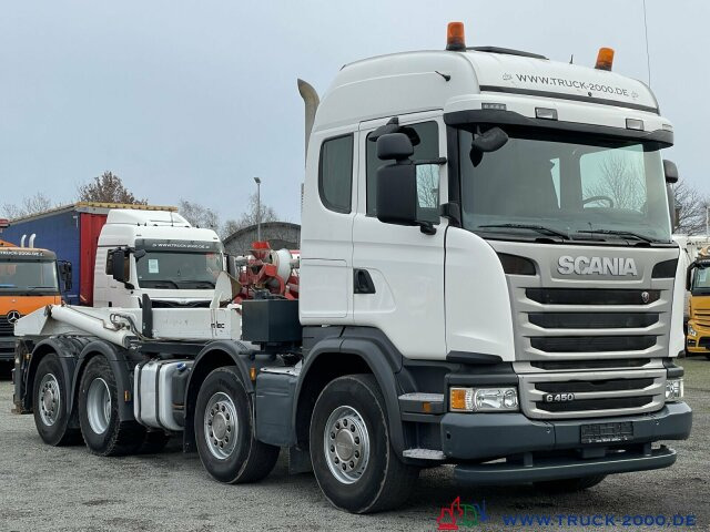 Hook lift truck Scania G 450 8x2 M-TEC Silosteller 1. Hand Retarder