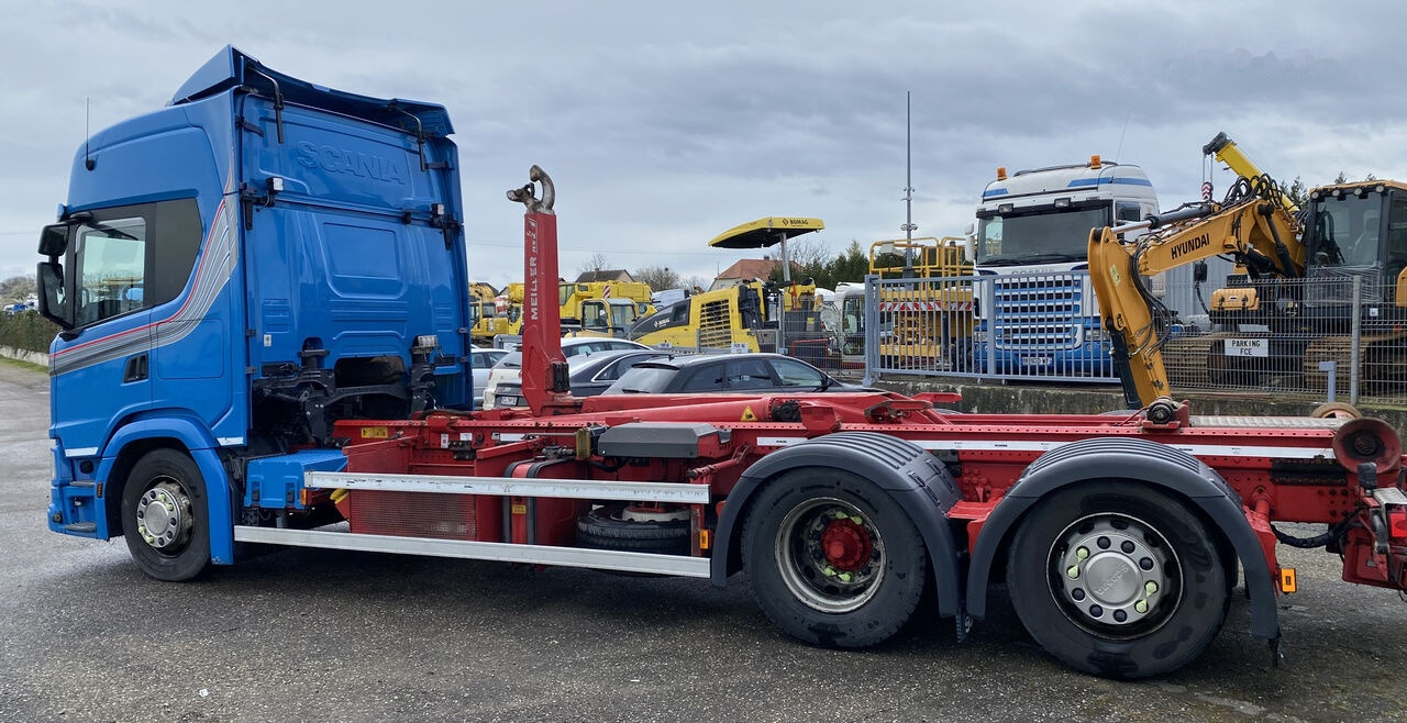 Hook lift truck Scania G 450e6 /Meiller-3Pedales/Retarder 1er Main