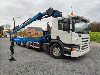 Hook lift truck Scania P360 8x2 Tridem container Crane HIAB 244