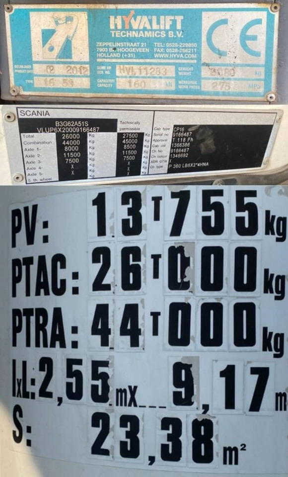 Hook lift truck Scania P360/HYVALIFT/HIAB 144B a réparer