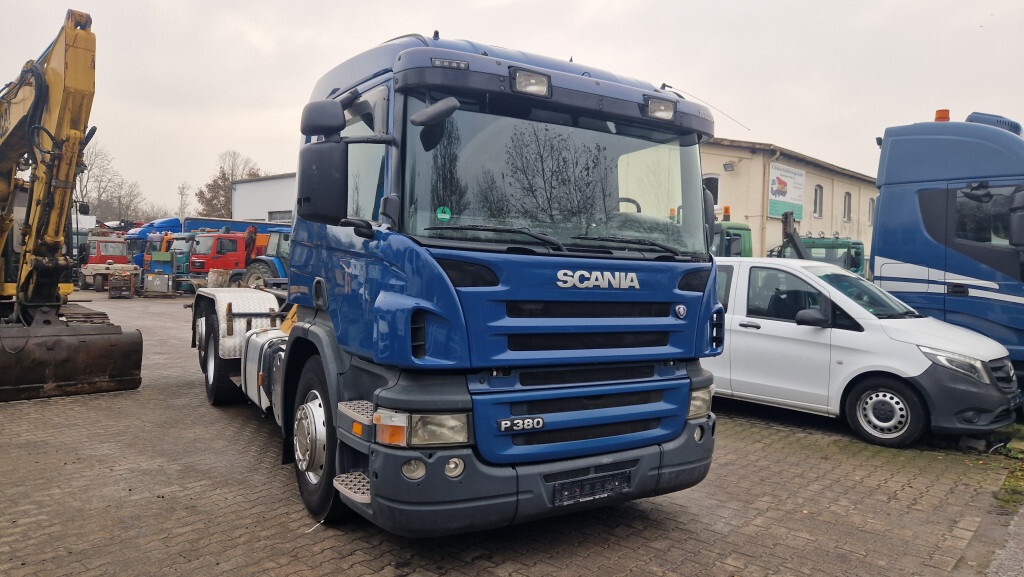 Hook lift truck Scania P380 VDL Haken  Lenk-Liftachse