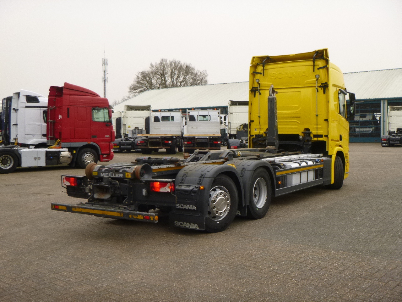 Hook lift truck Scania R450 6x2 Euro 6C + Retarder + Meiller container hook 18.000 kg